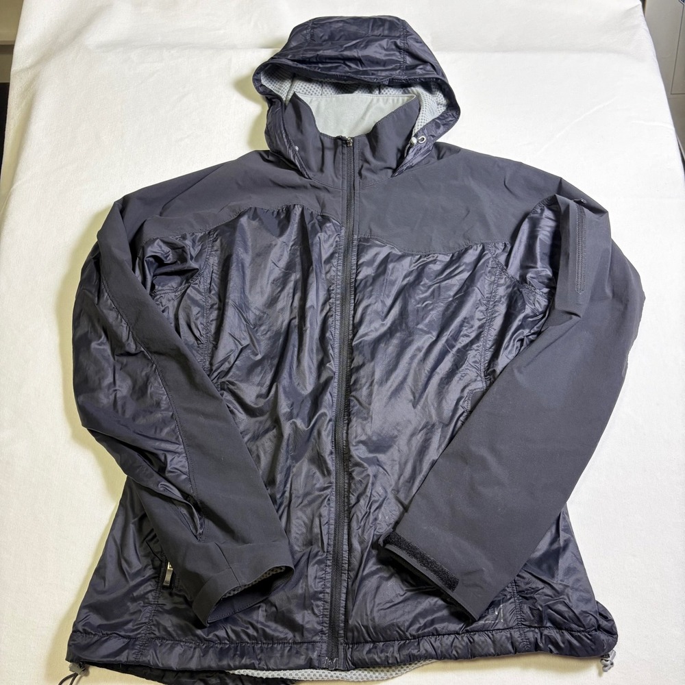 REI, Hooded Hybrid Windbreaker Jacket, Black, Size M, MSRP $90